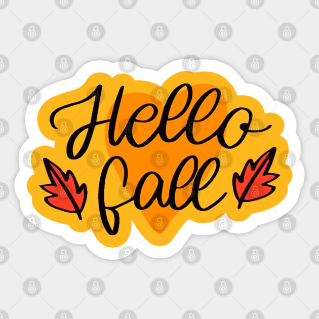 Hello Fall Sticker by Mako Design 